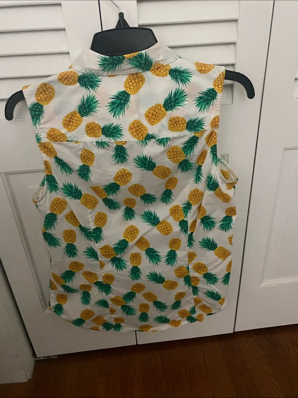 J.Crew Factory Pineapple Sleeveless Button-Up Top - White/Yellow/Green - Picture 5 of 5